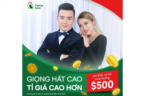 Đại sứ thương hiệu Taptap Send – Ca sĩ Nguyễn Hoàng Nam và Tina Ngọc Nữ chia sẻ khuyến mãi khủng 