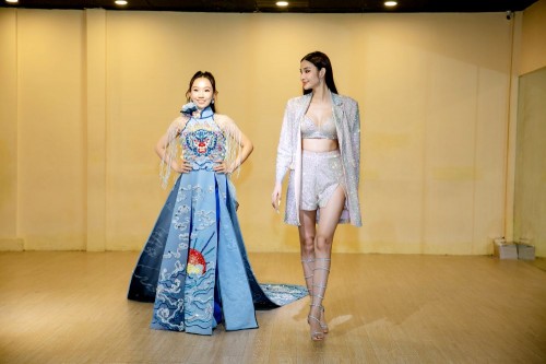 Sau khi thị phạm phong cách thời trang, Á hậu Hoàng Thùy hy vọng ba đại diện Việt Nam Như Quỳnh, Phương Nga, Hiểu Anh sẽ tỏa sáng trên đấu trường Quốc tế