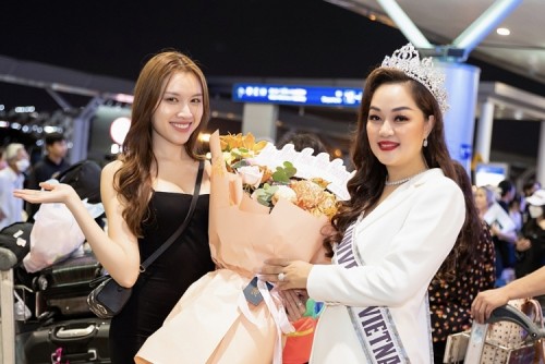 Thanh Thanh Huyền tiễn hoa hậu Thanh Nga đi thi Mrs Universe 2023